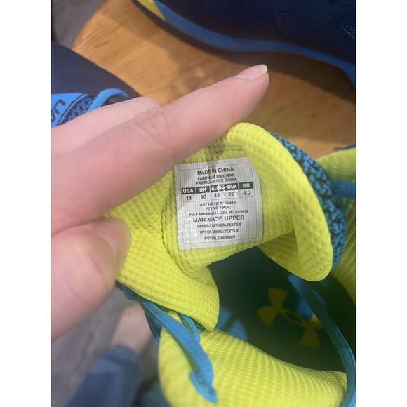 Under Armour Mens Rocket 1264224-410 Blue Basketball Shoes Sneakers Size 11 - Picture 4 of 4